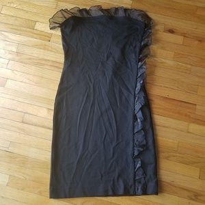 H&M black strapless ruffled dress size S